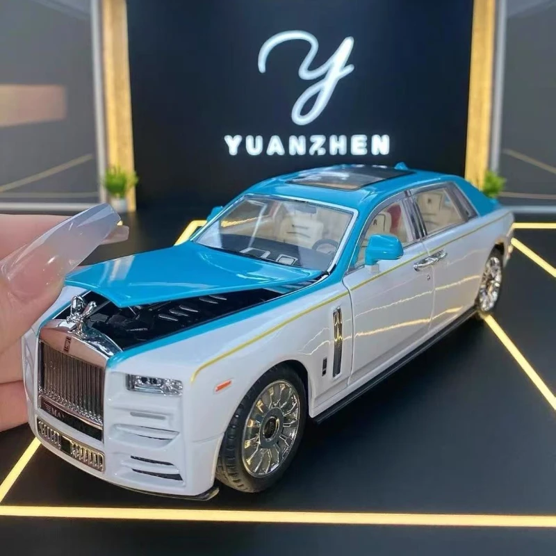 

1:24 Rolls Royce Phantom High Simulation Diecast Metal Alloy Model car Pull Back Sound Light Car Children Gift Collection A428