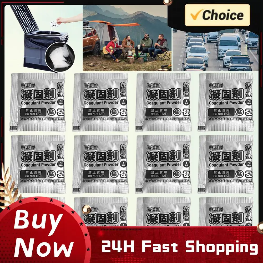 

12Pcs Eco Absorbent Gel Emergency Toilet Waste Treatment Portable Toilet Powder for Portable Toilet for Outdoor Camping Hiking