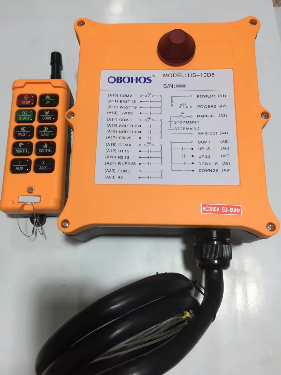 HS-10 HS-10D HS-10D8 10 Channels 2 Speed Control Hoist industrial wireless Crane Radio Remote Control System crane