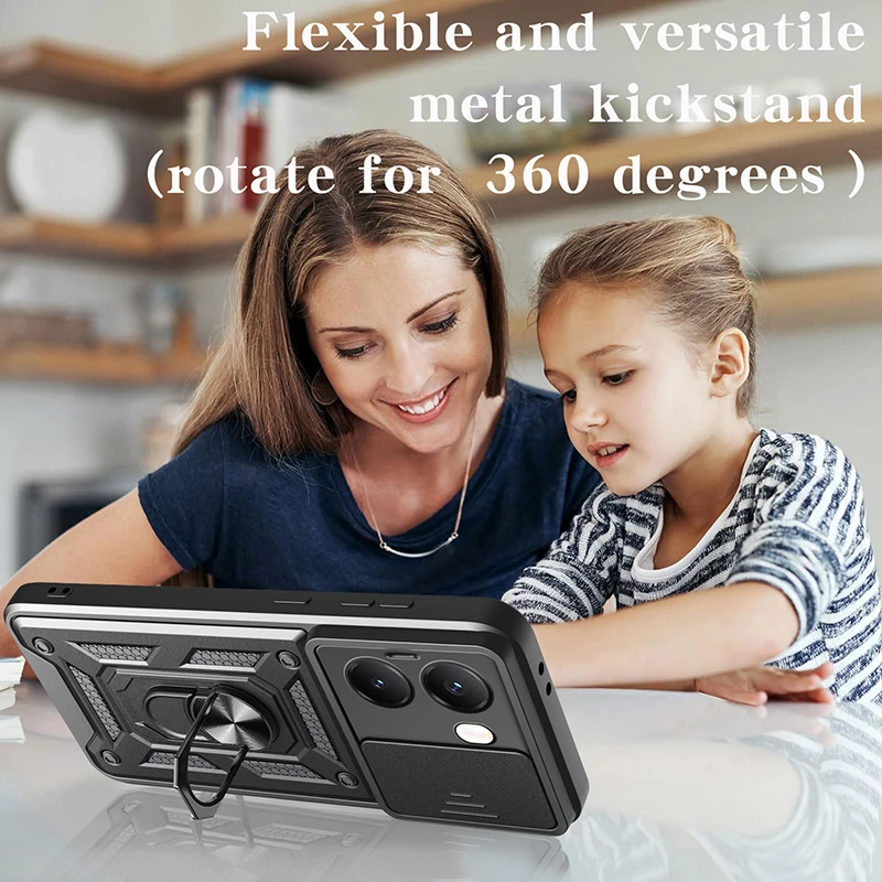 For Xiaomi Poco X7/X6/X5 pro 5G Shockproof Armor Case with Car Magnetic Ring Holder - Phone Cover Protector image 2