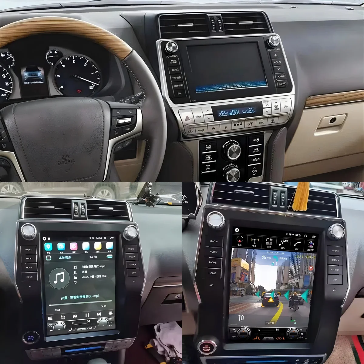 Autoradio Android Qualcomm 8 + 256G Tesa- Screen, Navigation GPS, Lecteur Stéréo, Limitation de Voiture, pour Toyota Land Cruiser Prado 150 VRX 2018-2019