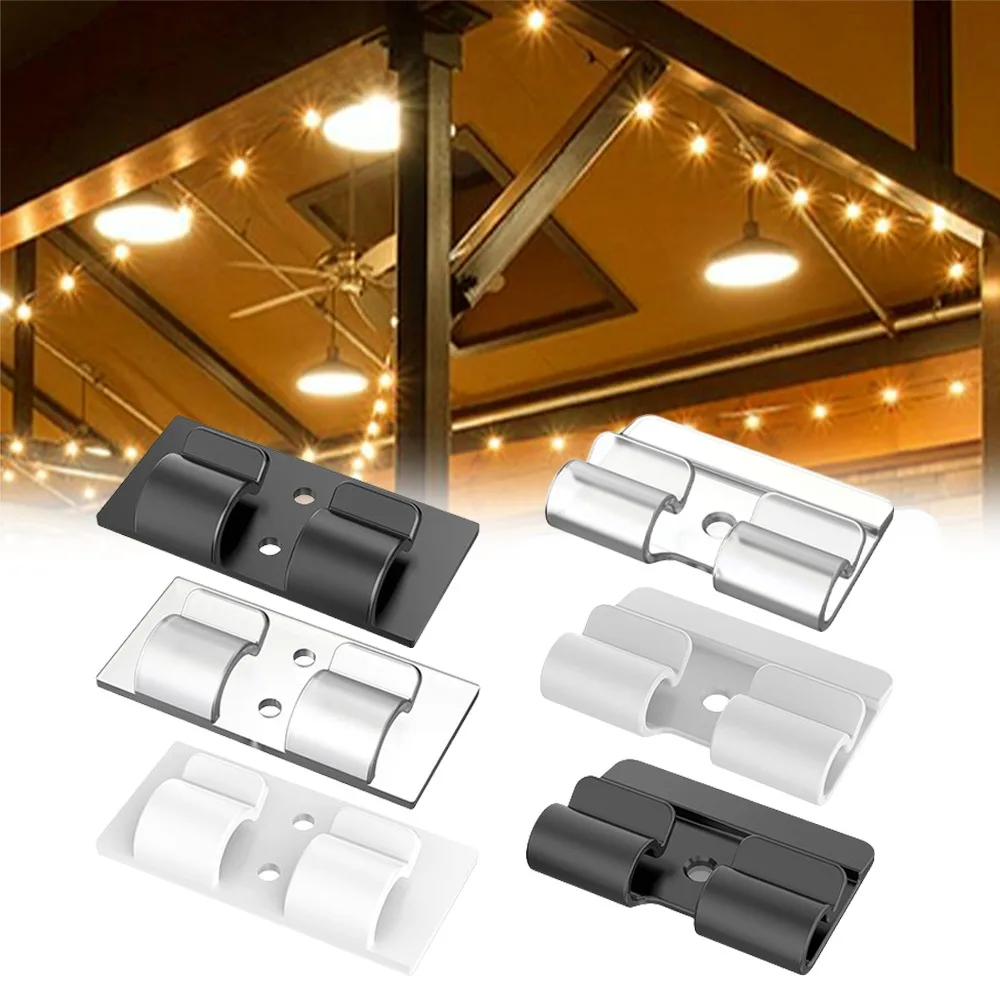 10pcs New Christmas Lighting Hanging Hooks Heavy Duty PP Cable Clips UV-Resistant Patio Decor String Lights Clips for Outside