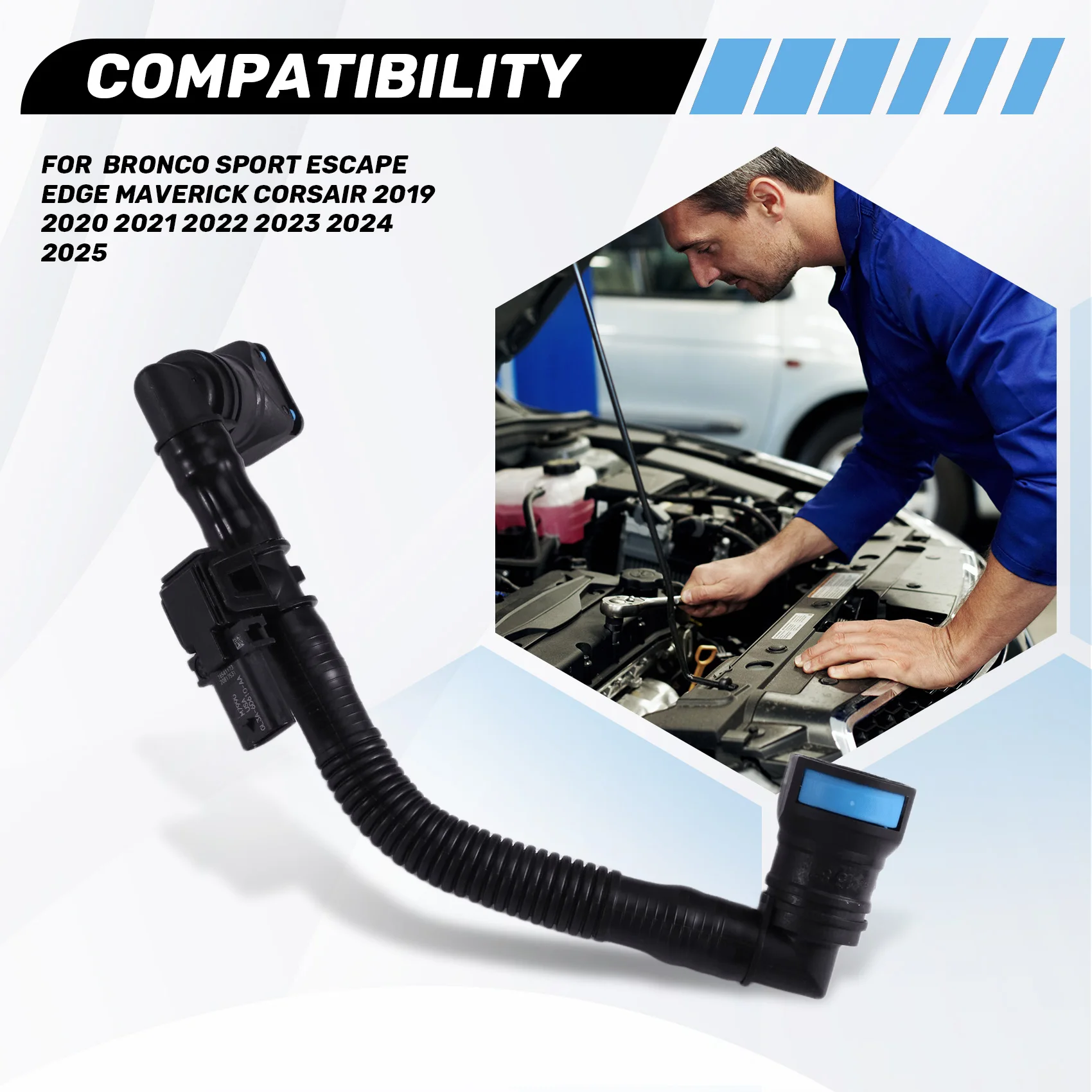 A99F-2.0L Engine Crankcase PCV Tube Valve Hose For Ford Bronco Sport