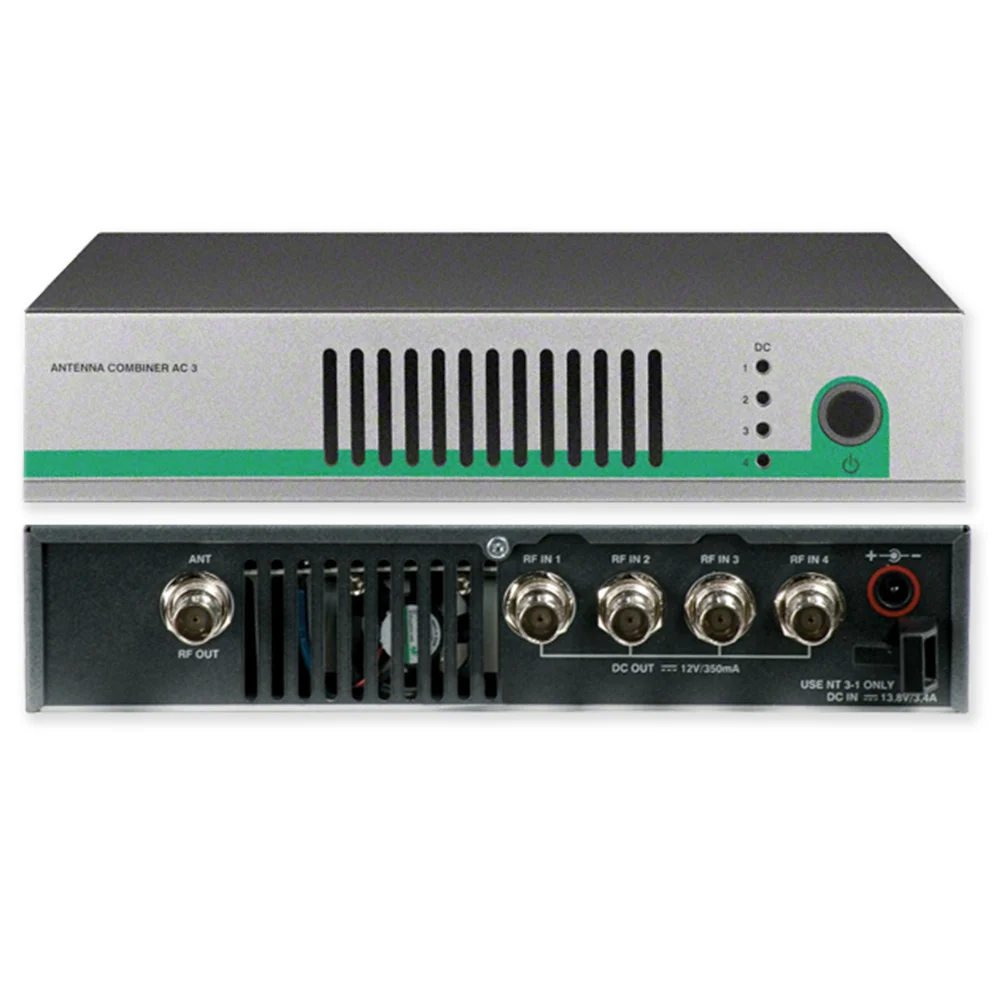 Active Antenna Combiner with DC Power Distribution In-Ear Surveillance System Transmitters for Sennheiser AC3 Antenna Booster