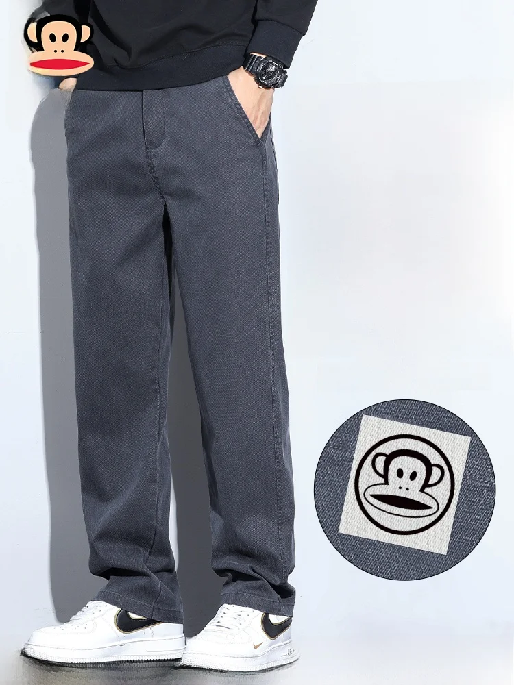 

Мужские повседневные брюки PaulFrank свободного прямого кроя в винтажном американском стиле из лайкры, модель Big Mouth Monkey, для весны