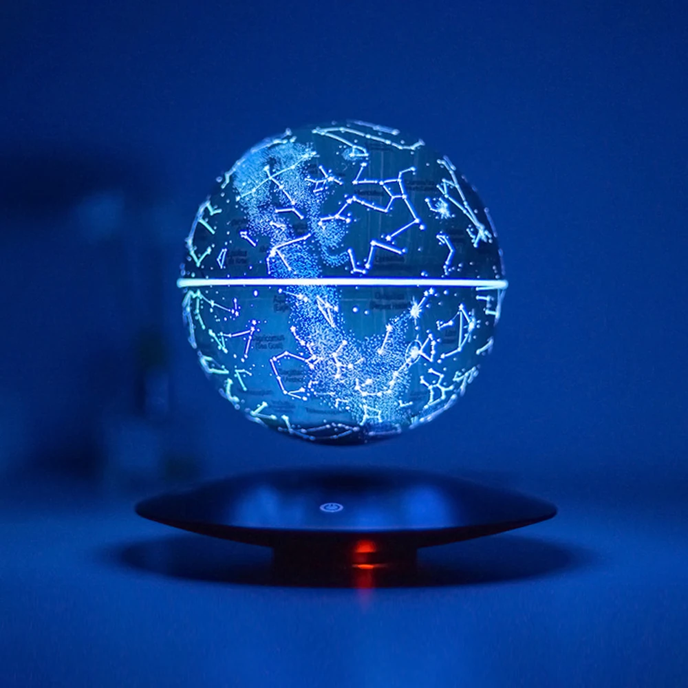 Creativity Magnetic Levitation LED Night Light 6inch Globe Lamp Rotating Floating Flying Saucer Base For Office Home Decor Gift