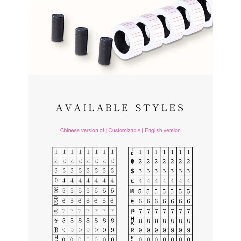 Robust ABS Price Tag Labeller 500Sticker Labels Extra Inker Rollers Price Label With Cover Pricing Tag Retail Shop