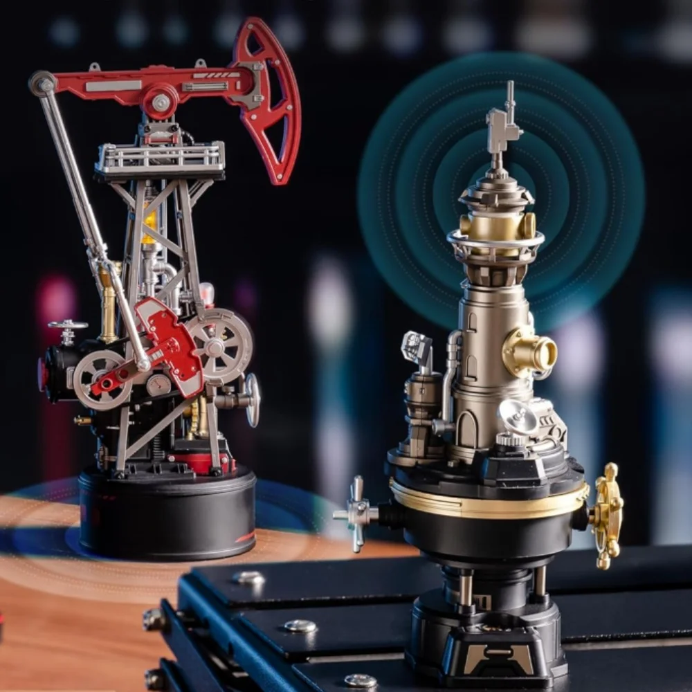 

Rokr 3D Puzzle Steam Lighthouse Model Kit Mechanical DIY Building Set with Lights Motion PVC Engineering Model Toy Gift