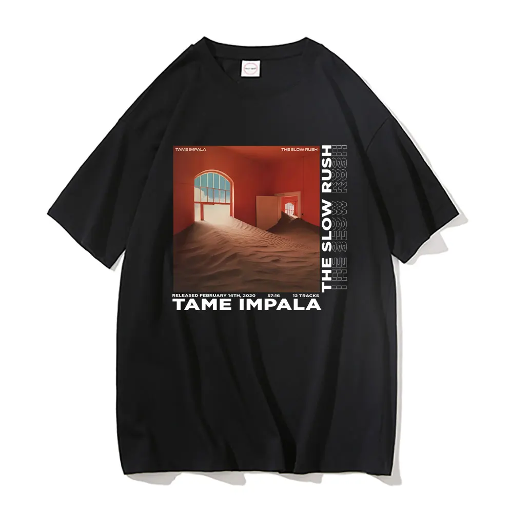 

Tame Impala The Slow Rush Album Graphic T-shirts Men Vintage Tshirt Male Hip Hop Oversized Tees Men's Lndie Pop Music T Shirts