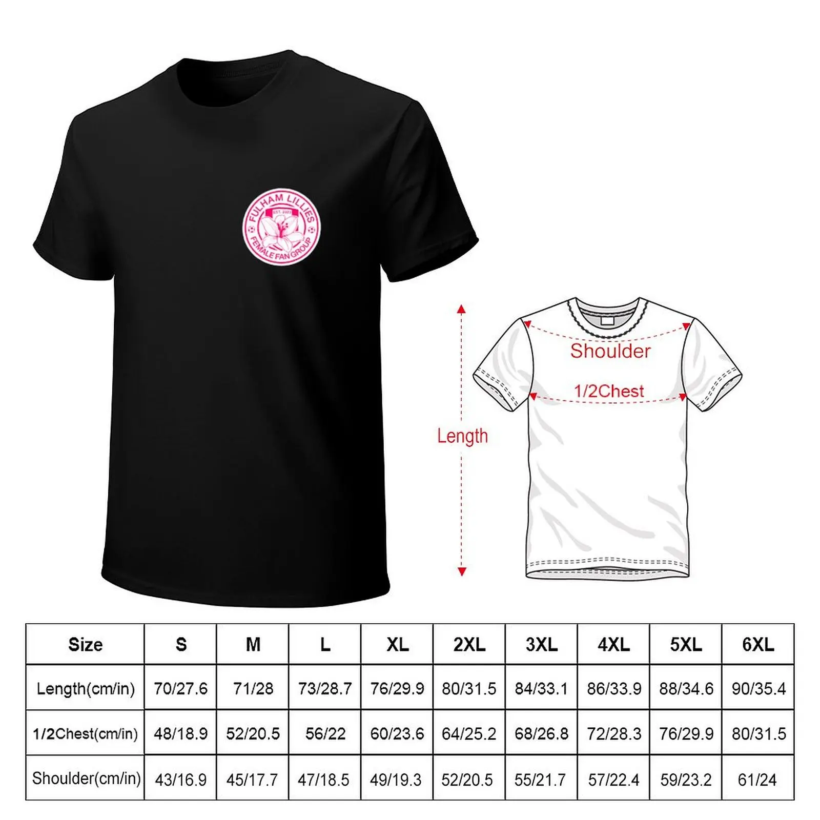 Fulham Lillies - Pink Badge T-Shirt Functional Casual Short Sleeve Tee