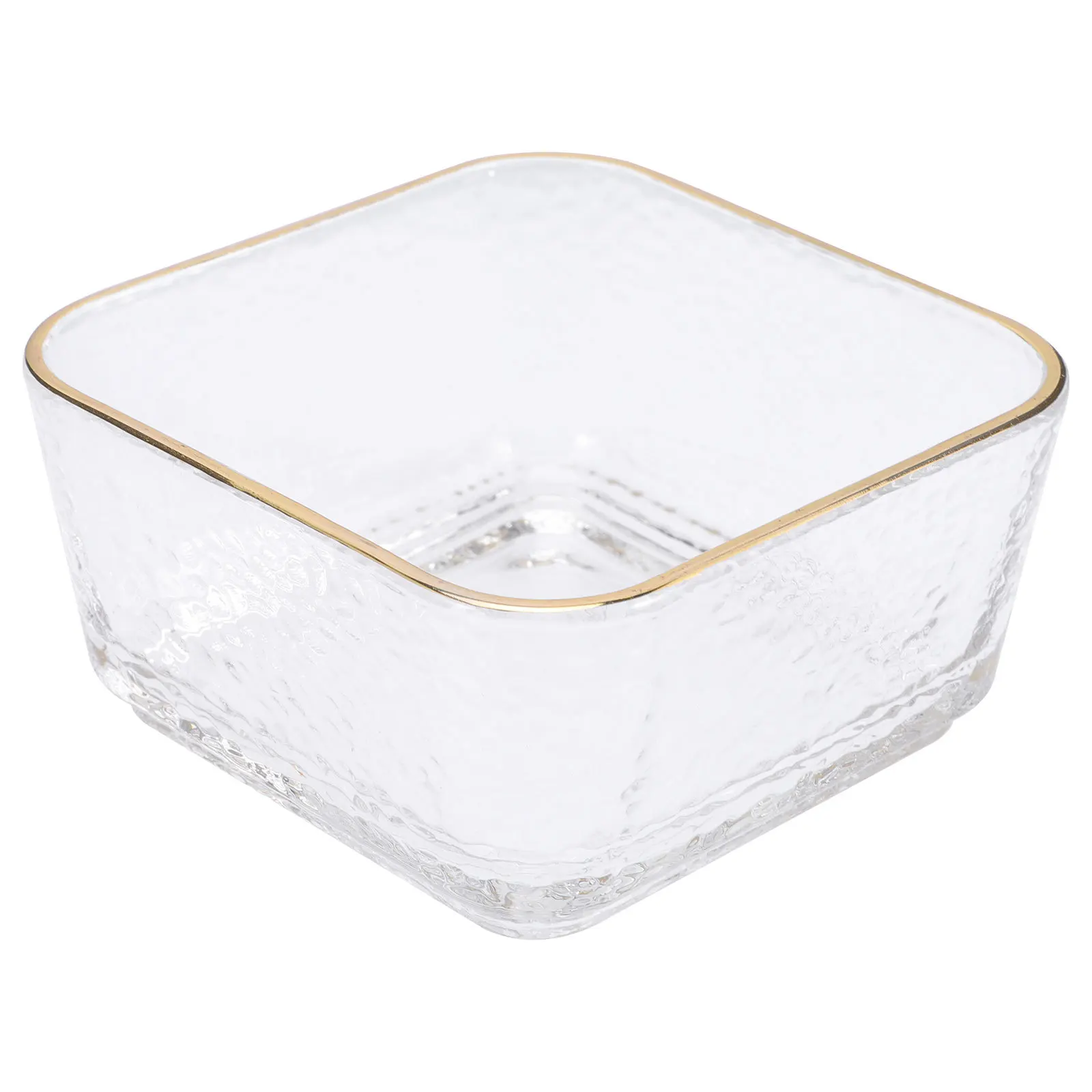 

Clear Glass Salad Bowl Elegant Square Large Capacity Multi-Function Serving Bowl for Fruit Dessert Snacks Kitchen Use