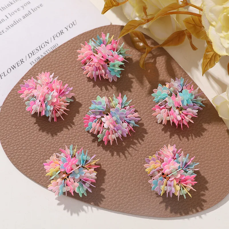 Shoe Charms 1 Piece Glitter Seed Bead Hydrangea Flower DIY Vibrant Summer Decor for Jelly Clog Sandals Princess Crystal Korean
