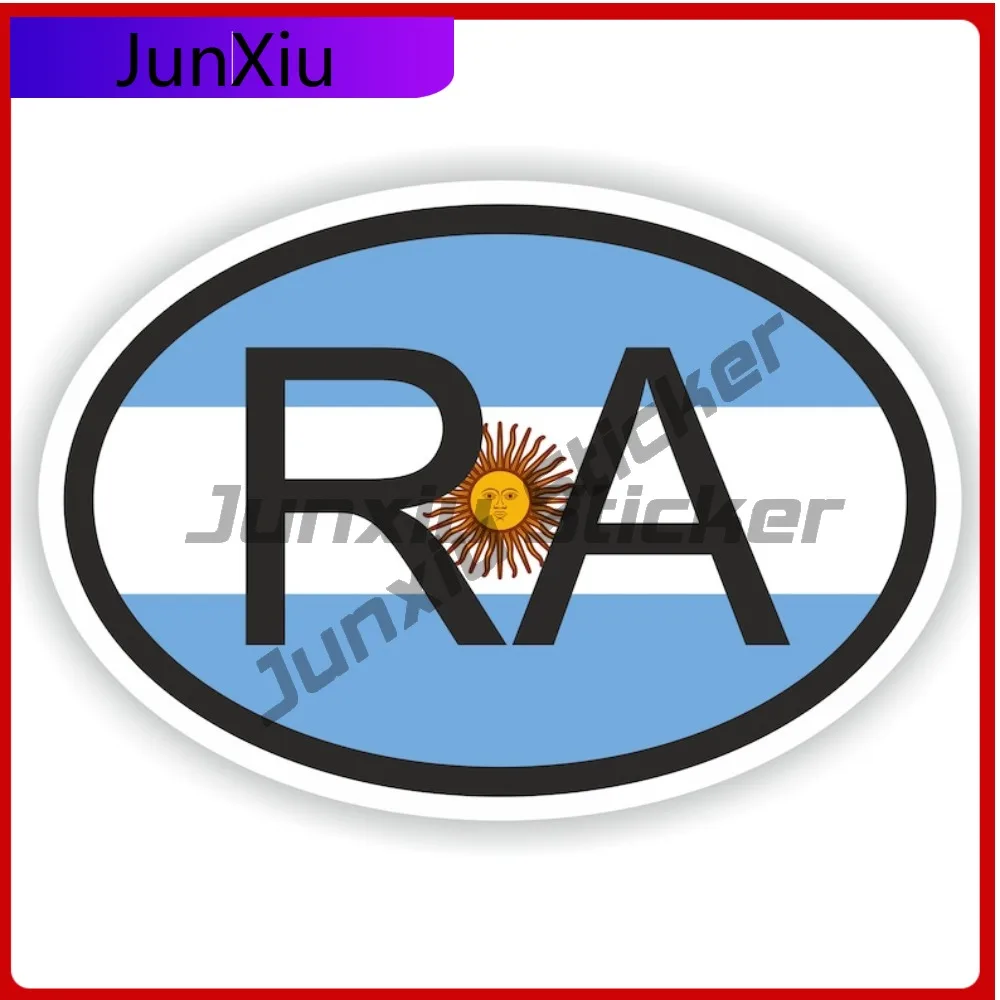 

Argentina Oval Country Code Ra Flag National Emblem With White Border Vinyl Decals Scratch Cover Accessories Suv Car Motorcycle