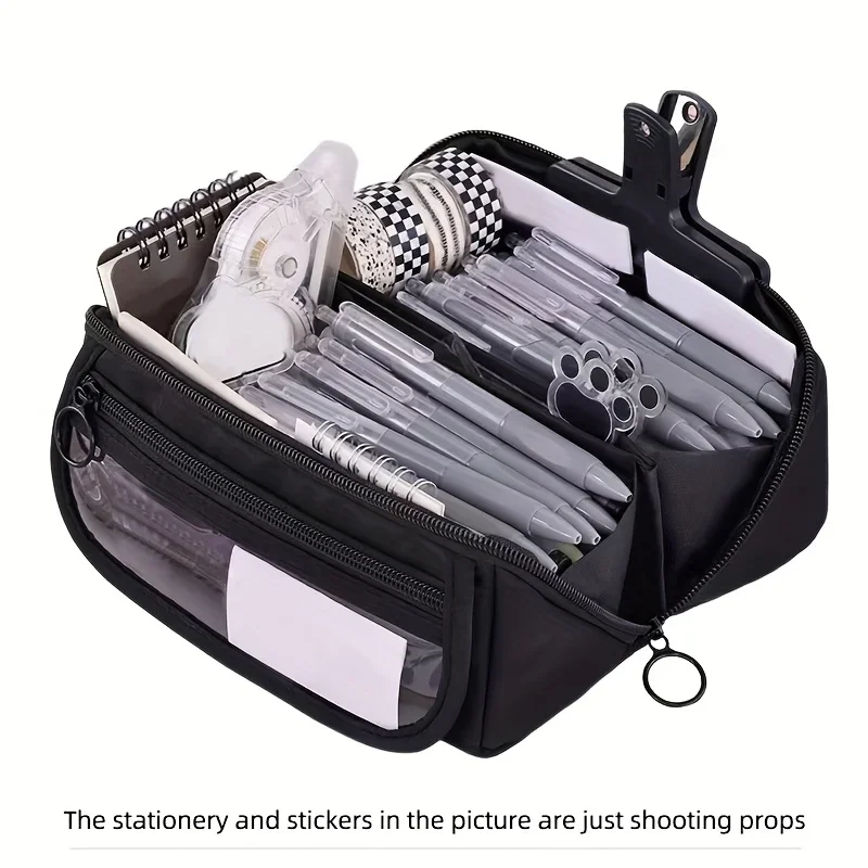 1 Stück, großes, geräumiges Etui für Stifte und Lernmaterialien mit multifunktionaler Schreibtisch-Organisation und Aufbewahrungsbox für Jungen und Mädchen.