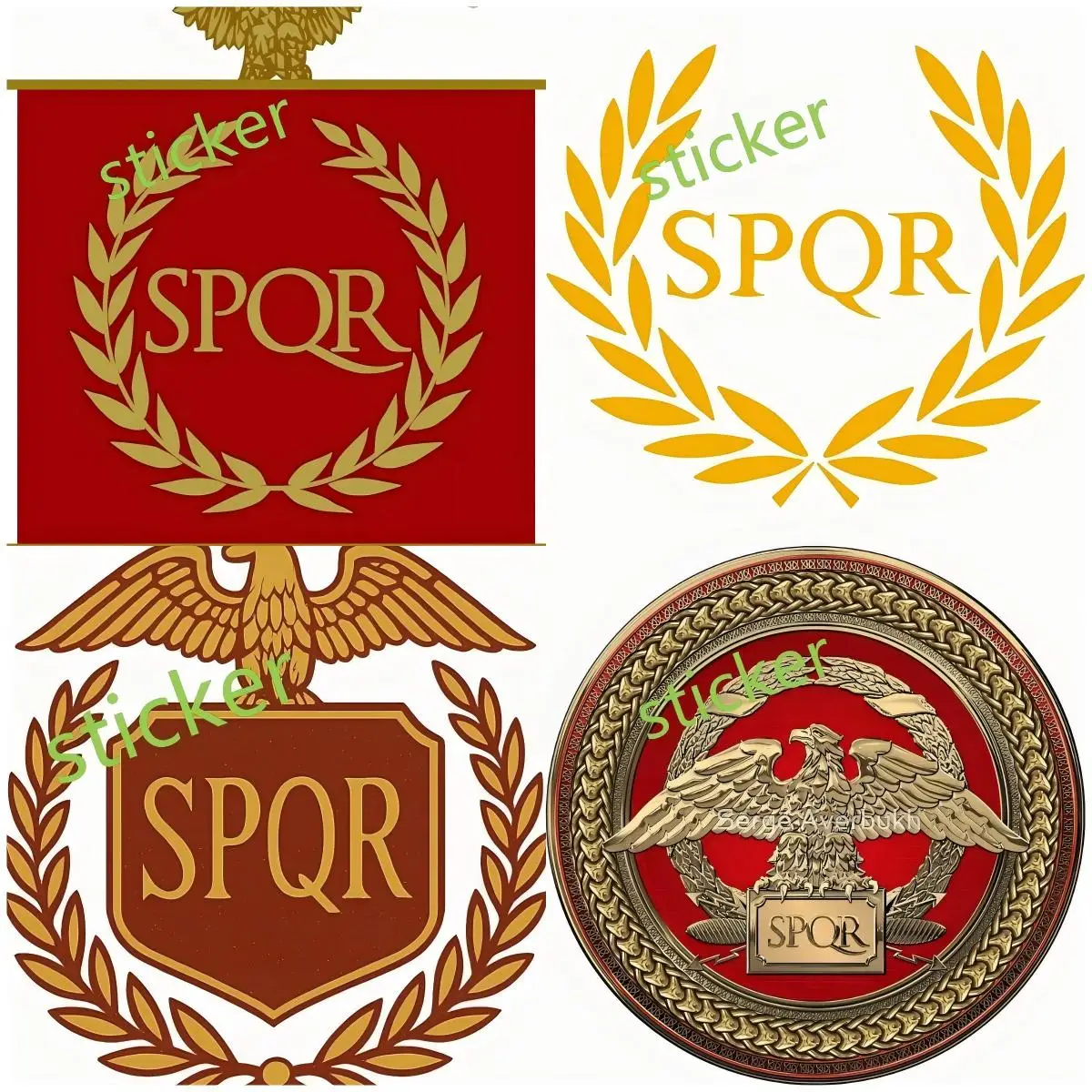 

Personality 3d Spqr Car Sticker DIY Waterproof Laptop Bumper Guitar Truck Window Anti Scratch External Parts External Decor