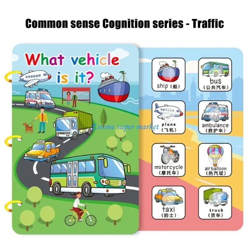 090B Sensory Matching Toy Book Felt Stickers Cartoon Learning Exploring Recognition Toy Kindergarten Classroom Favor
