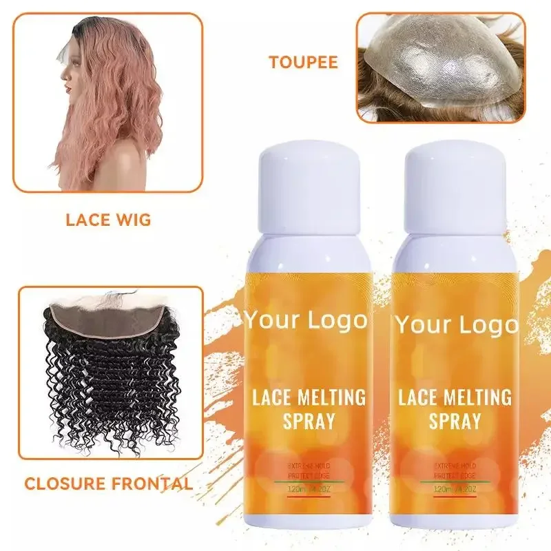 Label Cutom Renda Semprot Mencair Cepat Kering Wig Semprot Perekat Sementara Ekstrim Tahan Tanpa Lem Renda Memegang Semprot untuk Ekstensi Wig