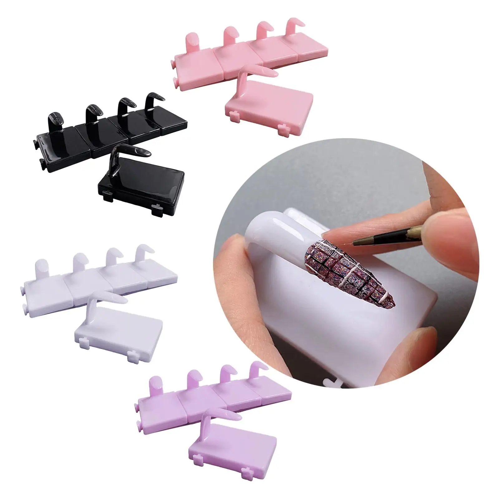 5 Stuks Oefenen Nagel Vinger Diy W/Basis Nail Art Praktijk Vinger Voor Nail Art