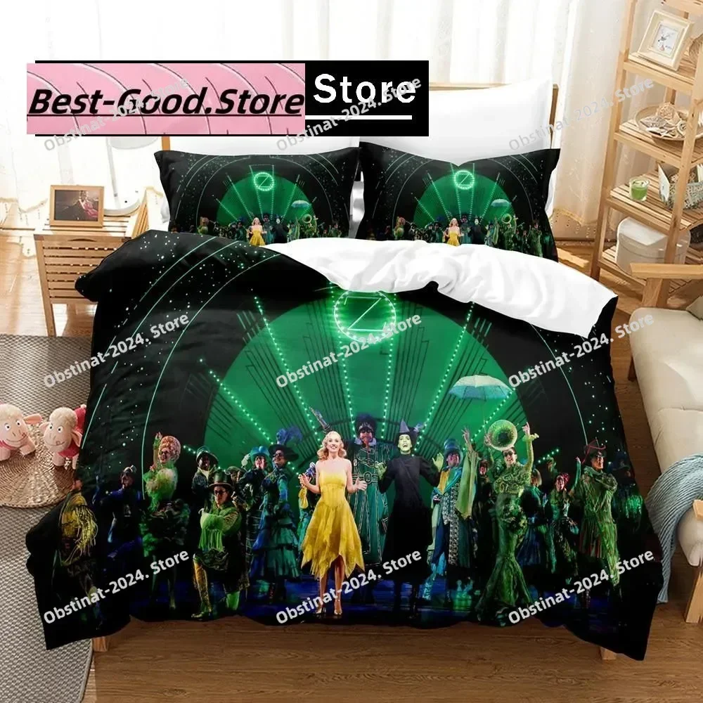 Wicked Musical Broadway Drama 3D Printing Comforter Bedding Set,Duvet Cover Bed Set Quilt Cover Pillowcase,King Queen Size Kid