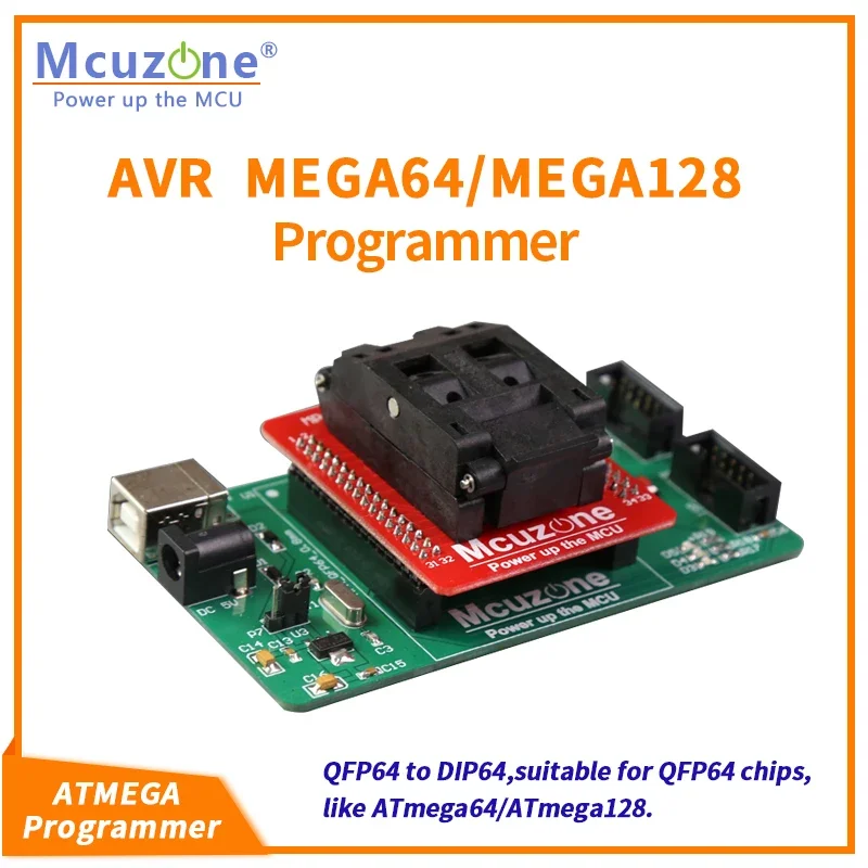 

USB AVR ATMEGA64A/ATMEGA128A programmer adaptor JTAG ISP