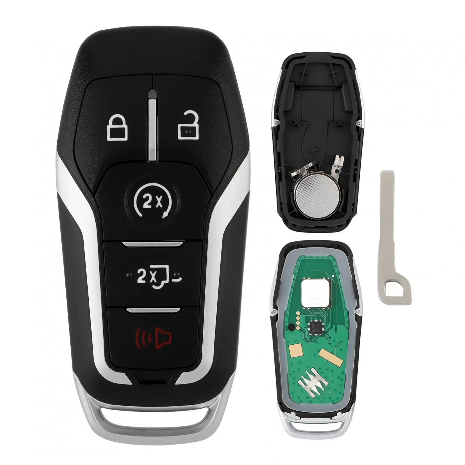 

902Mhz 5Button M3N-A2C31243300 Car Key Fob Keyless Entry Smart Remote Key Replacement Fit for Ford 2015 2016 2017 with ID49 Chip