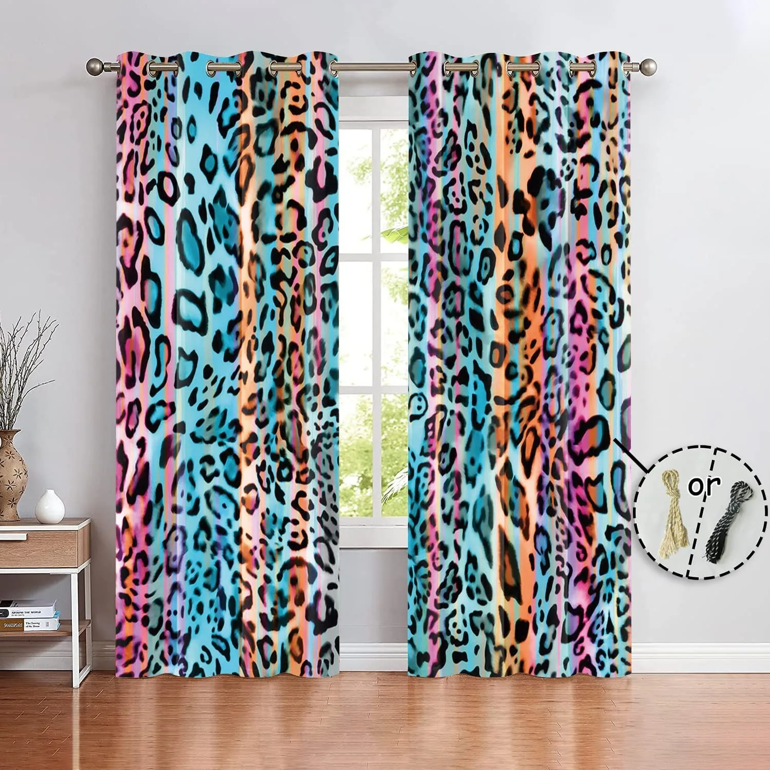 Cheap Modern Colorful Leopard Print Drapes Wild Animals Skin Stylish Darkening Curtains Hook For Bedroom Living Room Home Decor