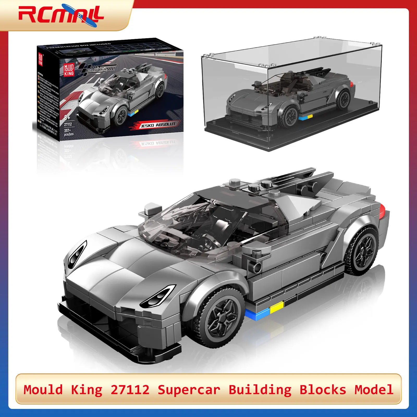 

Mould King 27112 Supercar Building Blocks Model 357pcs Bricks Mini Car Set with Display Box for Collectible Toys Christmas Gifts
