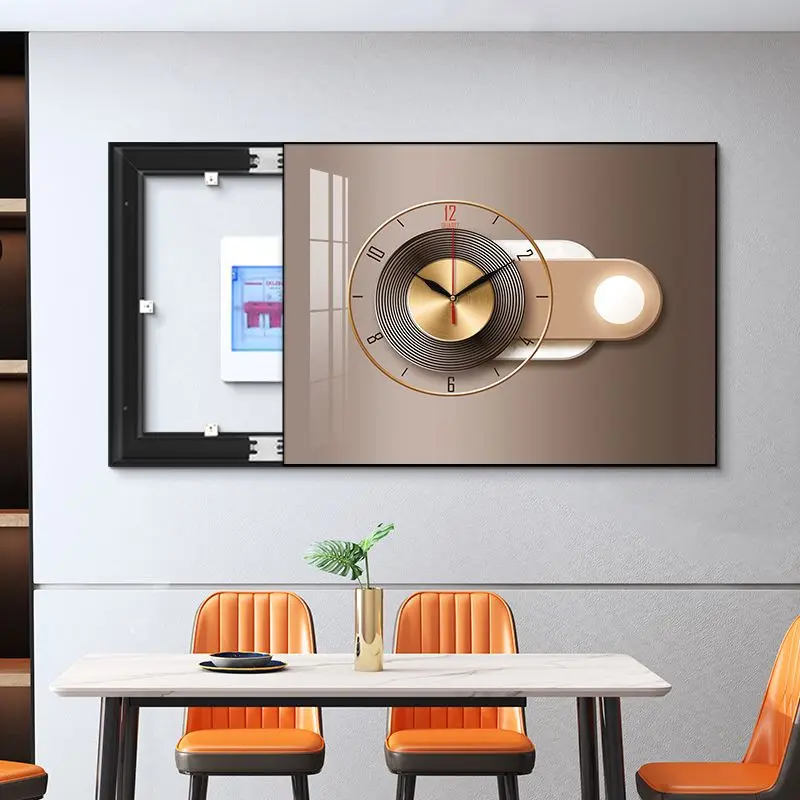 Imagem -02 - Caixa de Medidor Elétrico Moderno e Minimalista Pintura Decorativa Relógio Punch-livre Casa Sala Estar Cartaz Impressão Mural com Quadro de Imagem