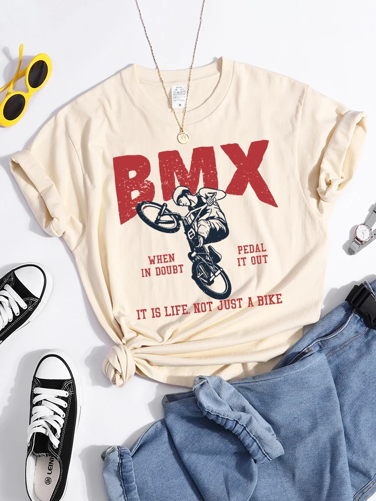 Bmx It Is Life Not Just A Bike Tshirt Female Personality Quality T Shirt Vintage Casual Short Sleeve Harajuku Simplicity Tshirts