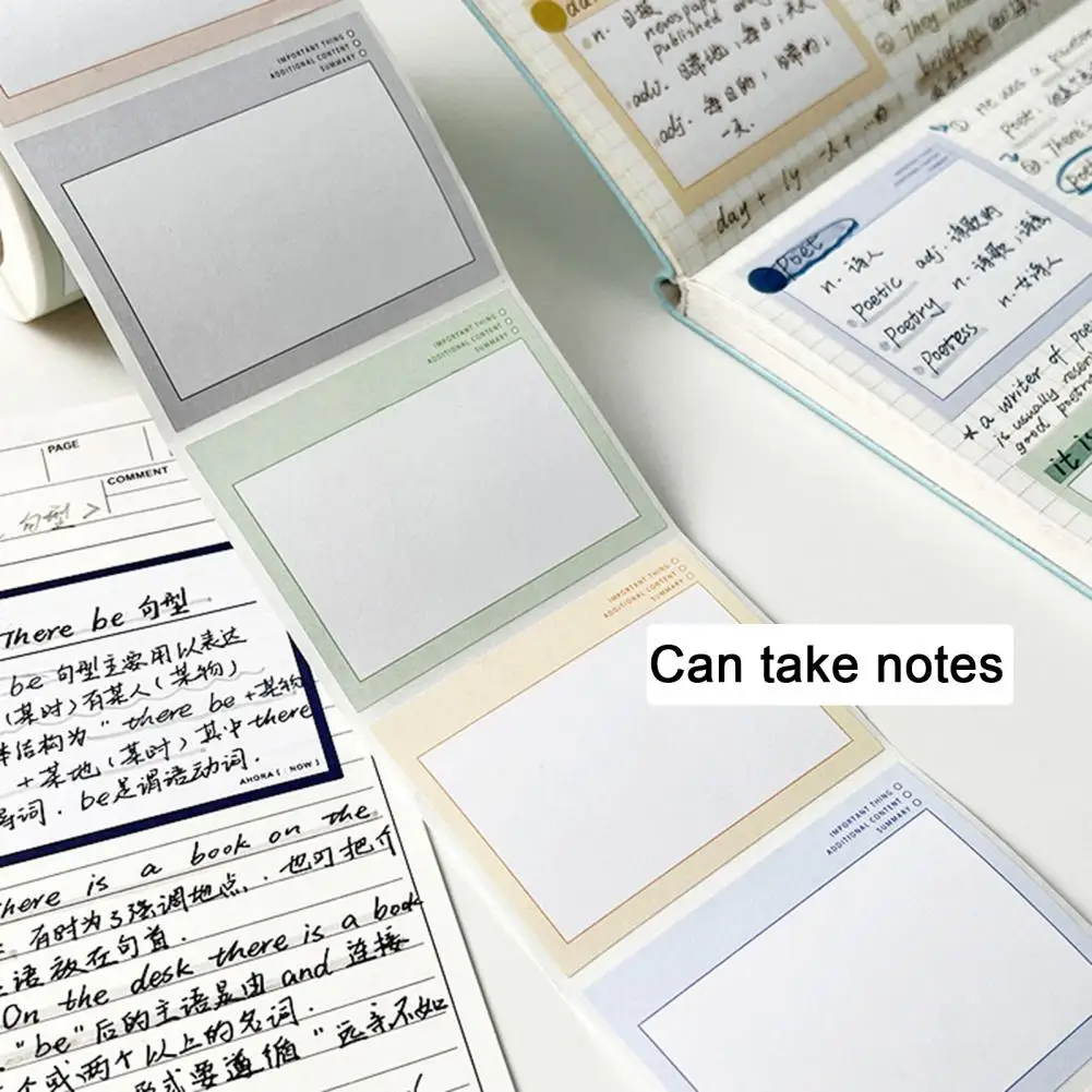 Portable Sticky Note Sticky Note Roll Ink-proof Paper Peelable Pulling Type Mini Memo Pad Ideal Stationery Supplies for Students