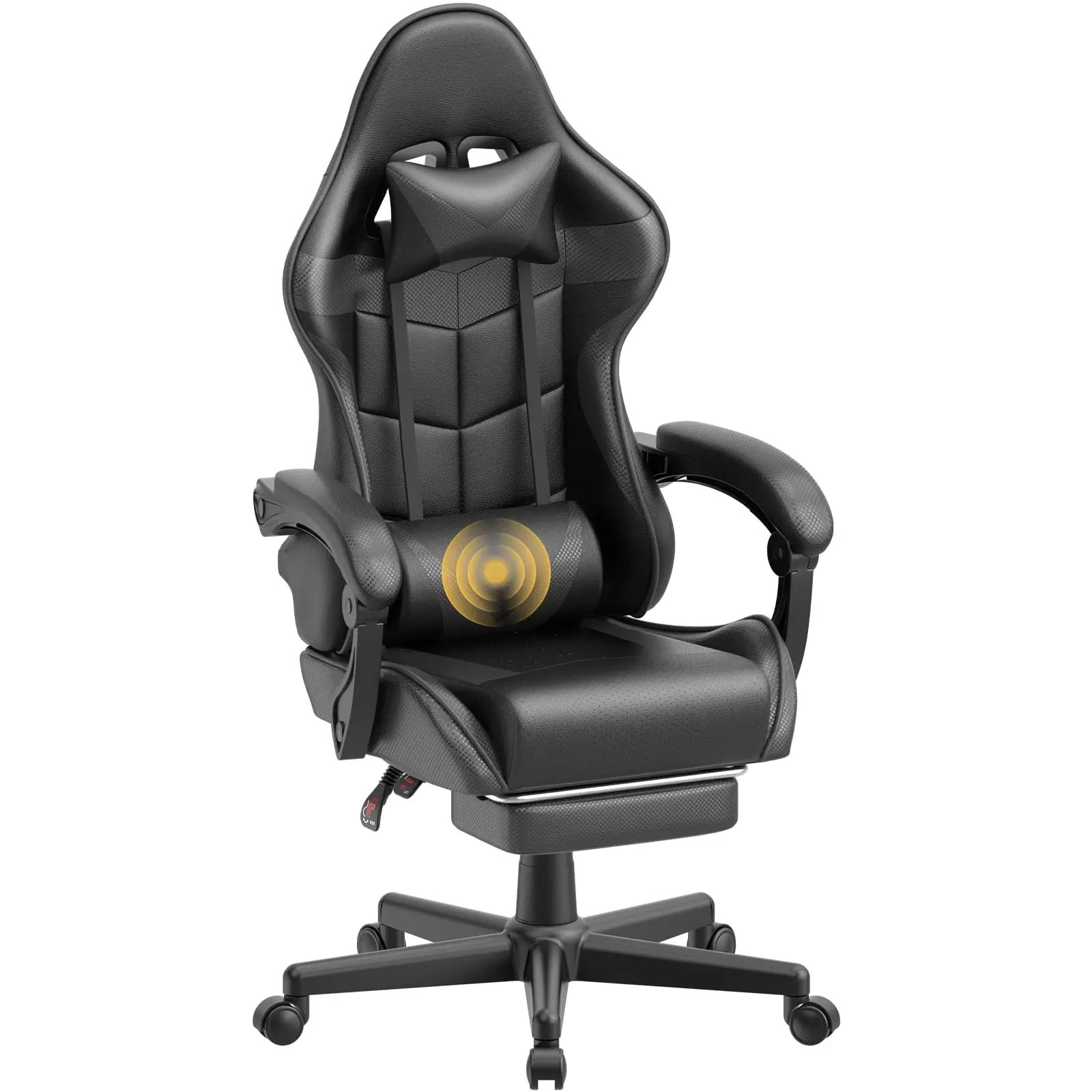 Gaming Chair with Footrest, Ergonomic Computer Chair Lumbar Support, Adjustable High Back Recliner for Adults, Racing