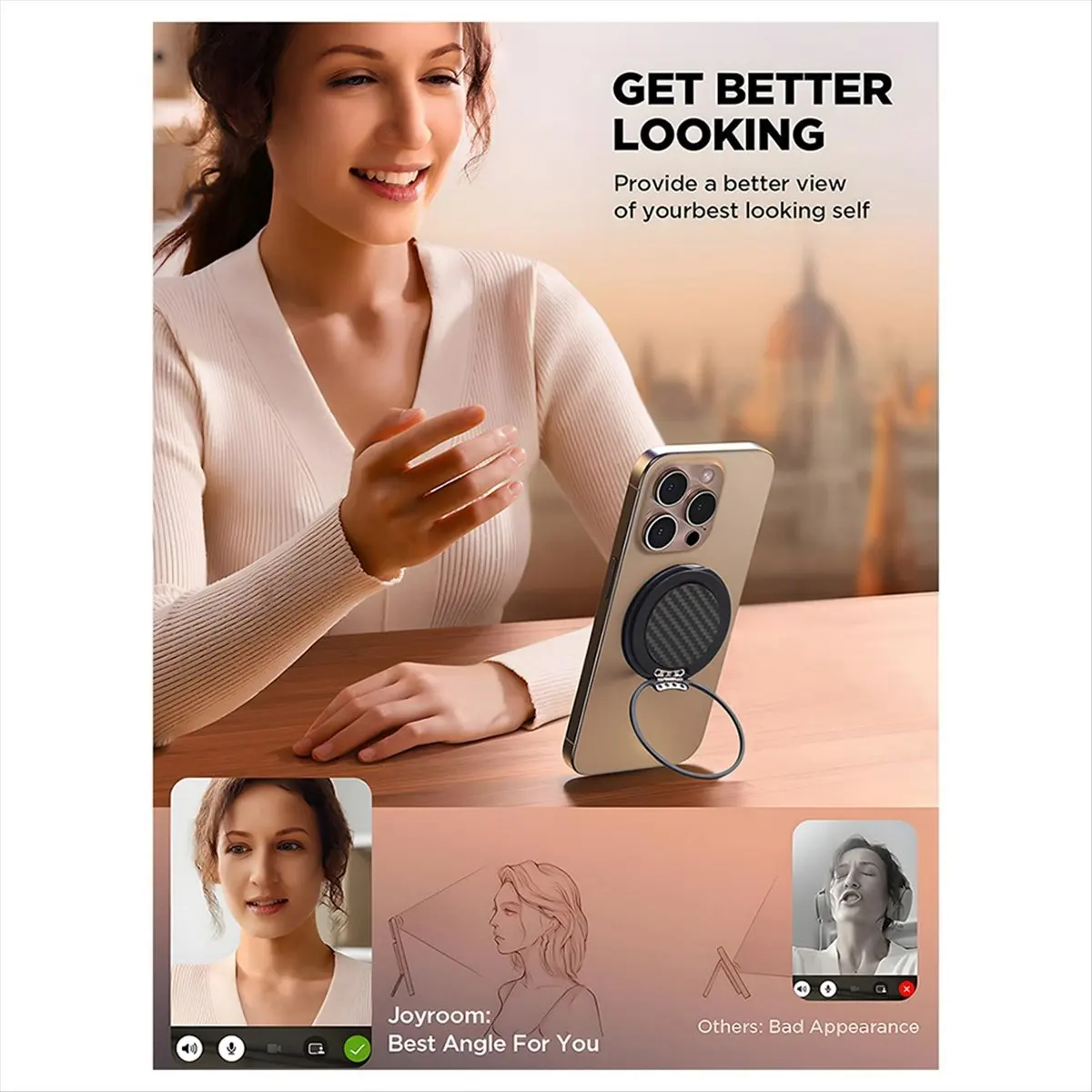 Universal Magnetic Phone Grip for Ultra Thin Cell Phone Finger Ring Holder Portable 360 Rotatable Phone Stand