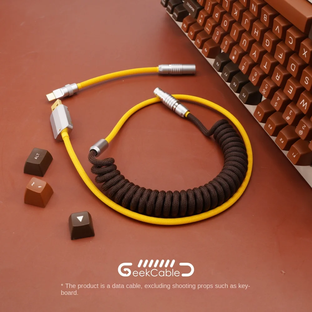 Spot GeekCable manual customized mechanical keyboard data line GMK theme SP key cap line chocolate yellow