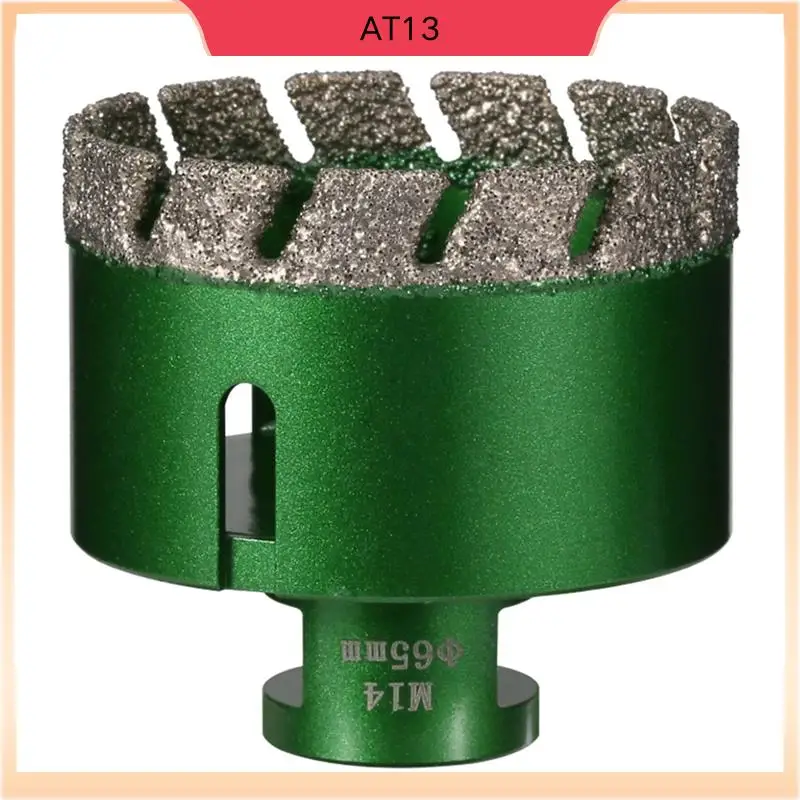 

AT13 65Mm M14 Thread Vacuum Brazed Masonry Hole Opener Suitable For Tile, Granite And Marble Marble Diamond Drill Bit
