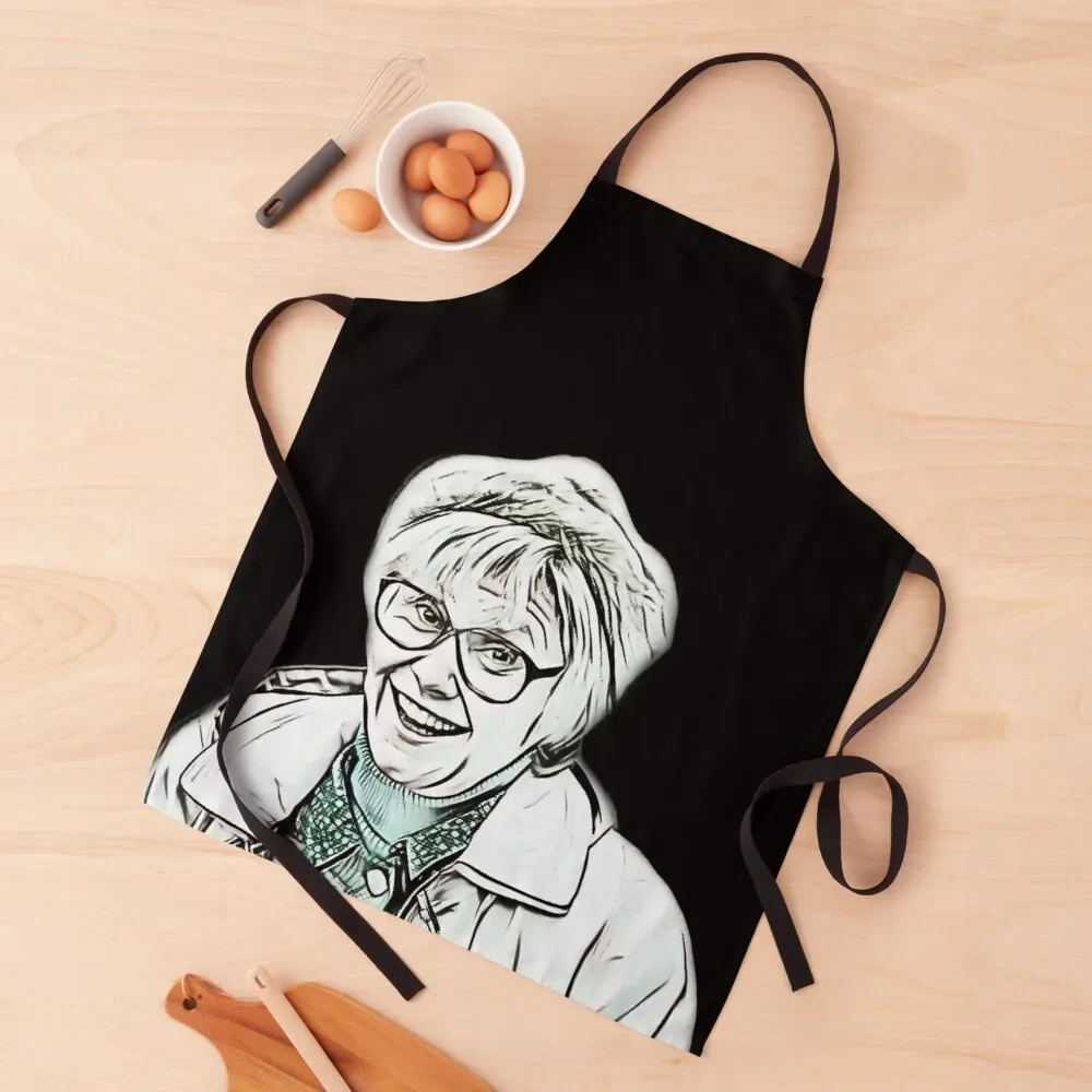 

Isa, The Nosy Cow of Craiglang Sketch Apron Trim Cloth Manicurists professional kitchen Customizable Apron