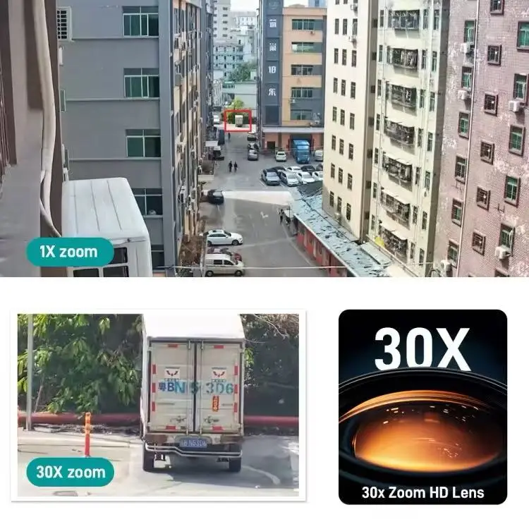 8 بوصة 4K زووم بصري يدعم 360 درجة كروز AI الإنسان السيارات المسار عالية السرعة PTZ قبة كاميرا الأمن الشمسية #2