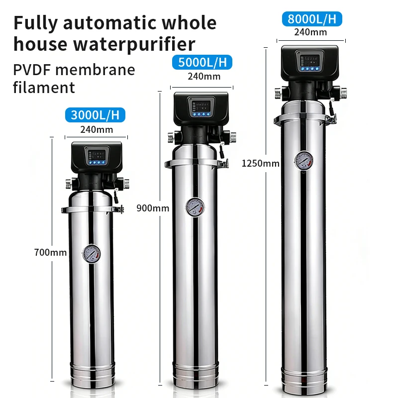 

3000-8000L Fully Automatic Backwash Stainless Steel Whole House Ultrafiltration Home Water Purifiers Drink Water Filters Systems