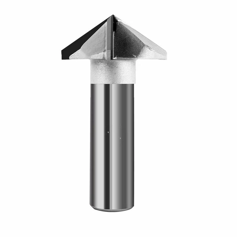 1pc 1/2 "gambo diamante rivestimento CVD tipo V punta del router per legno fresa lavorazione del legno fresa PCD punte CNC