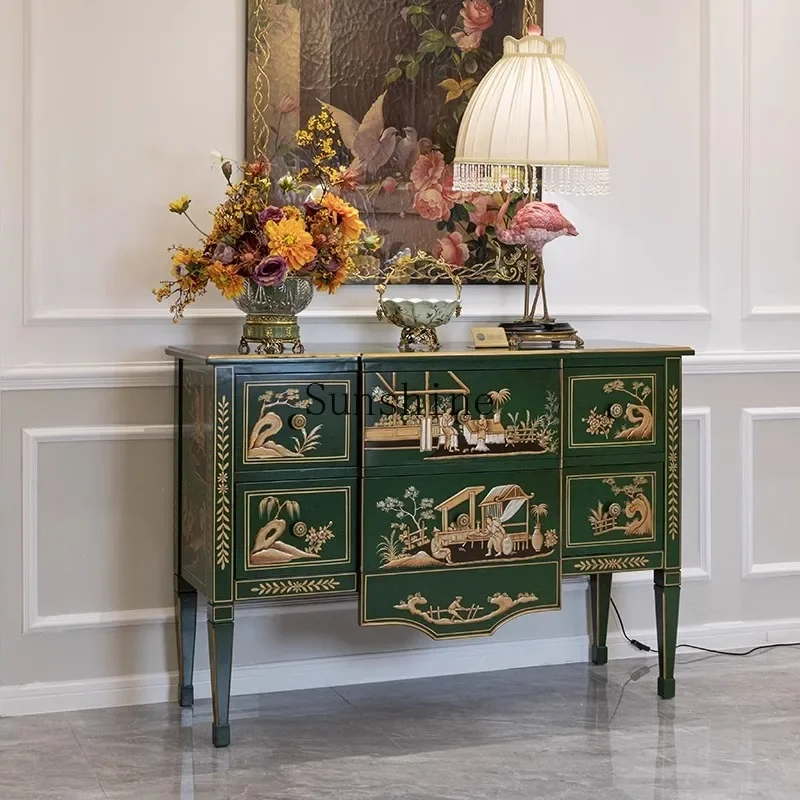 painted entrance living room decorative storage/high-grade solid wood dining side cabinet  FT