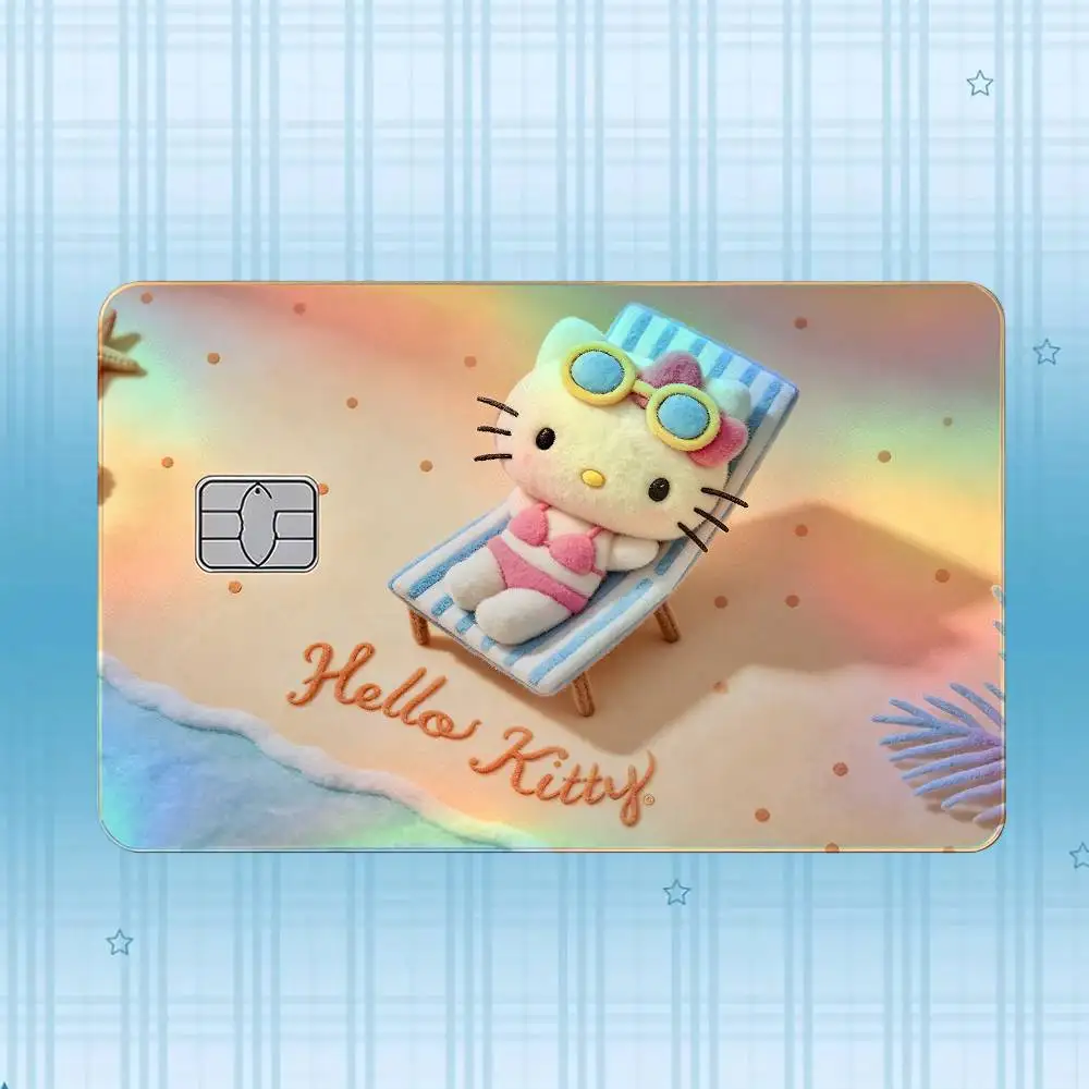 H-Hello Kitty Laser-Holografischer Karten-Skin-Aufkleber für Kredit- und Debitkarten – 4 Stück/Set, wasserfester, kratzfester Schutz – Detail 14