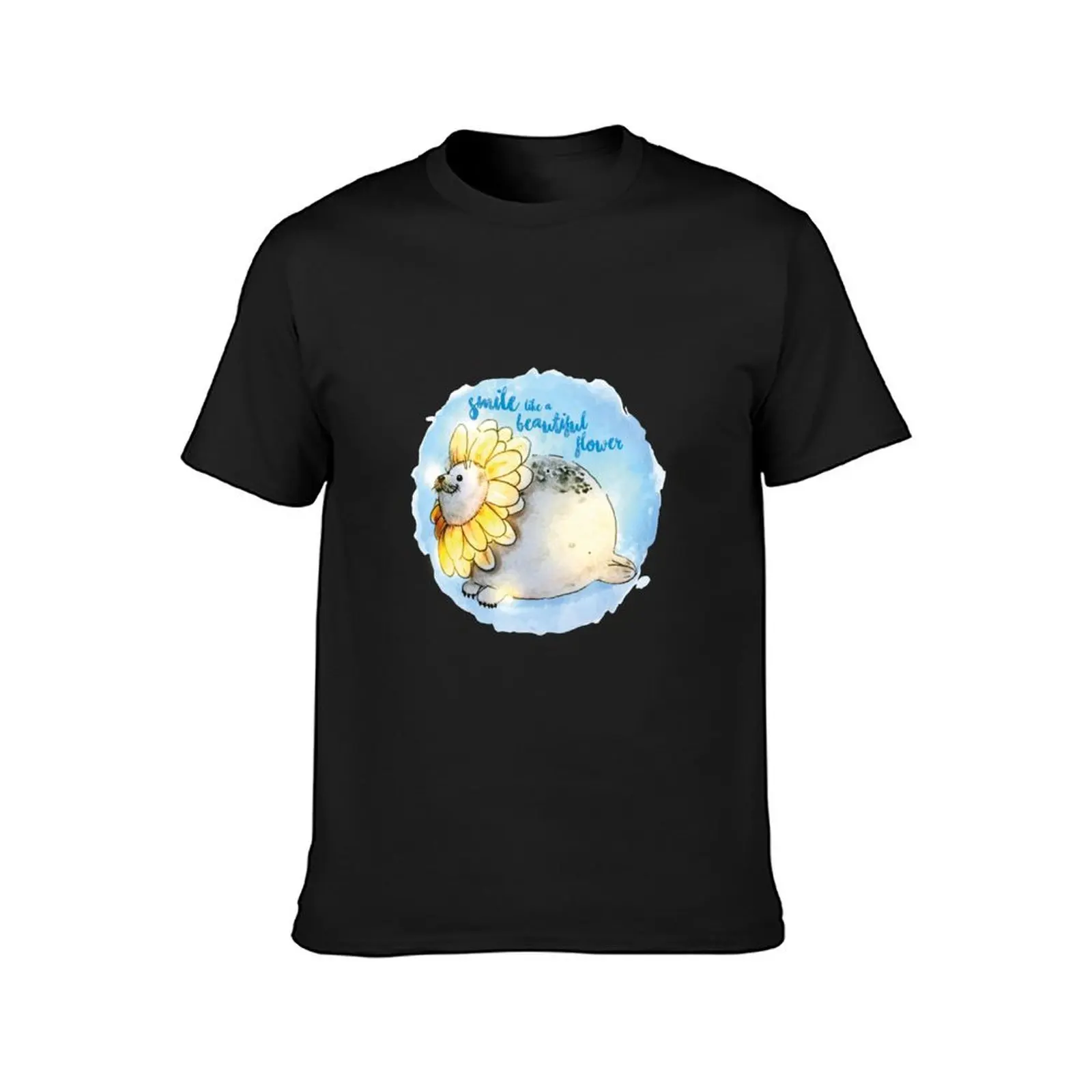 Sunflower seal T-Shirt new edition hippie clothes korean fashion mens t shirts pack