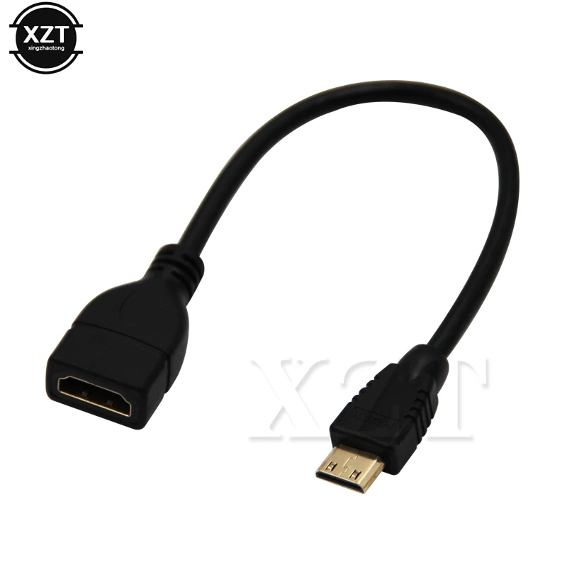 Cable adaptador 3D Mini HDMI macho a HDMI, convertidor hembra compatible con ordenador portátil, 20cm, 1080P, nuevo