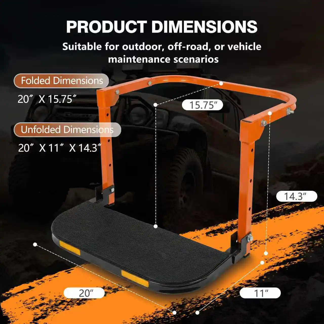 Car Tire Step Ladder Portable Tyre Climbing Step Pedal Vehicle Roof Access Helper Foot Pedal Platform