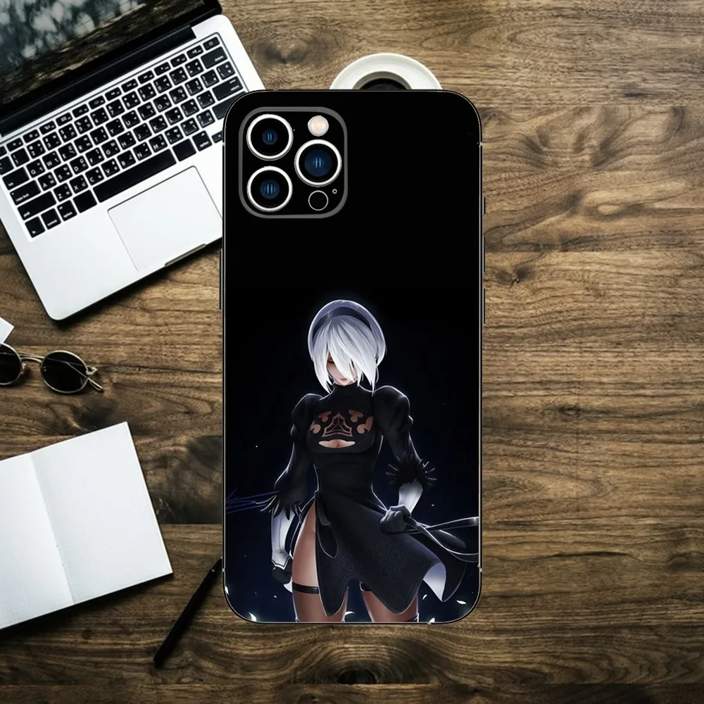 2B N-NieR A-Automata Phone Case Phone Case For Apple iPhone 15,14,13,12,11,XS,XR,X,8,7,Pro,Max,Plus,mini Silicone Black Cover