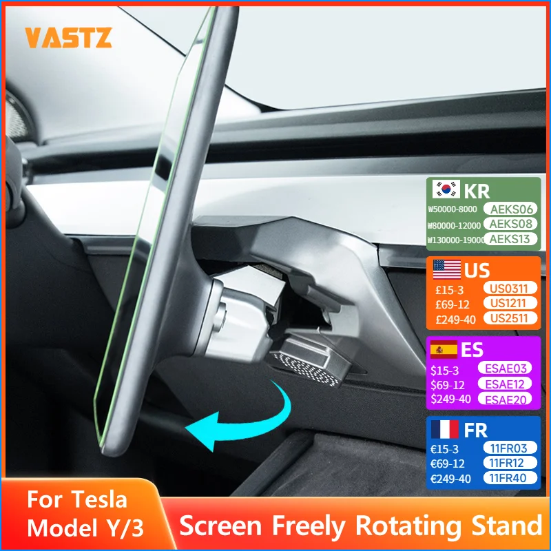 

Screen Swivel Mount for Tesla Model Y 2019-2025 Model 3 2017-2023 Model 3 2024 2025 Four Directions Screen Rotating Bracket