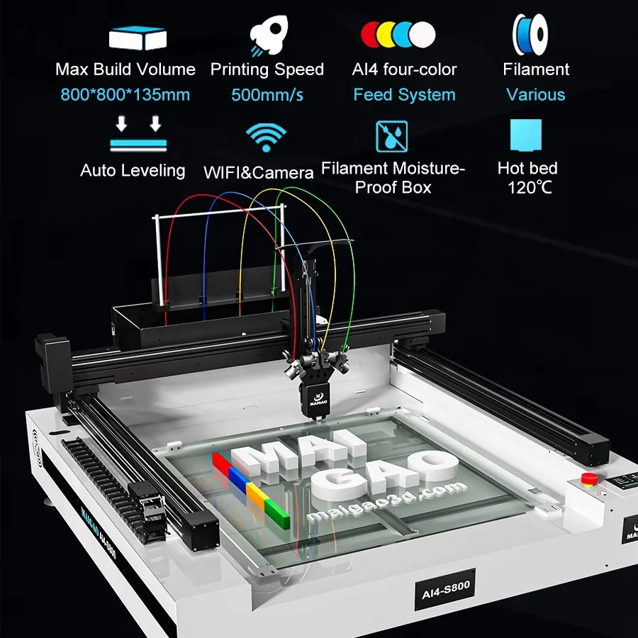 800mm 1200mm Special Offer Four Colors Big Size Outdoor Signage 3D Printer Machine 3D Sign Board Letter Making