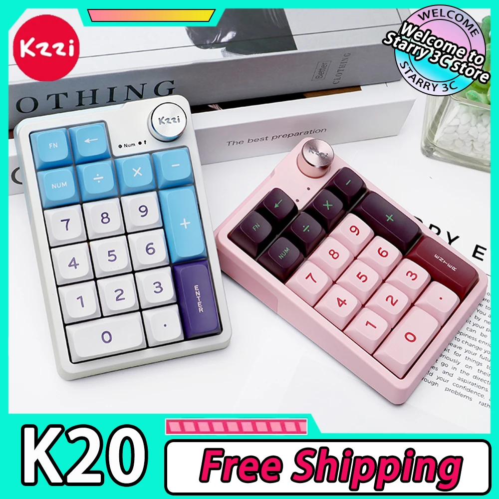 

Механическая мини-клавиатура Kzzi K20, трехрежимная беспроводная клавиатура RGB, клавиатура с горячей заменой, с прокладкой, ПК, офисный подарок для игр