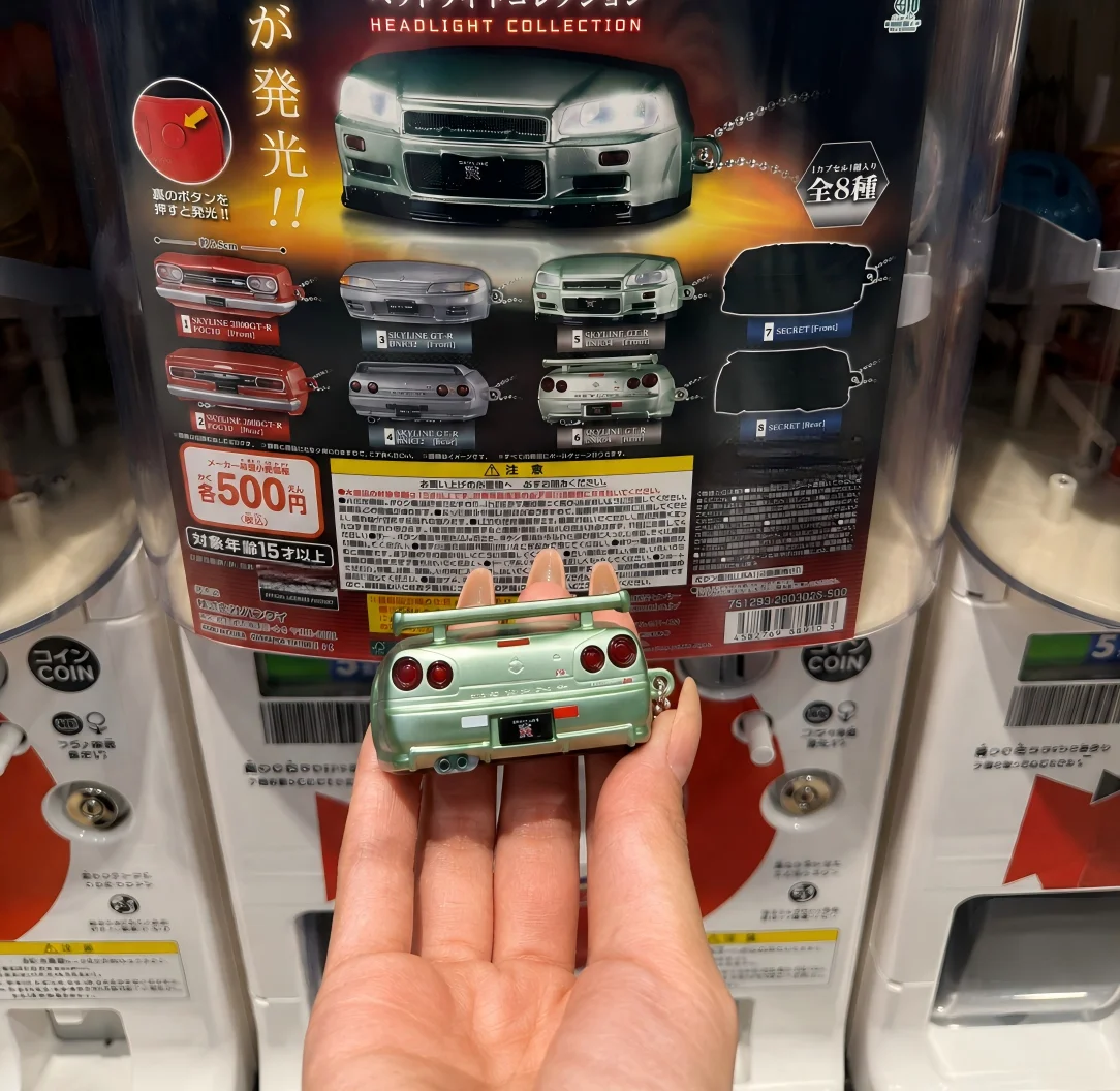 Original Capsule Toys Cute Kawaii GT-R Generations Headlight Car Model Sound&Light Collection Gachapon Pendant Keychain Figures view 6