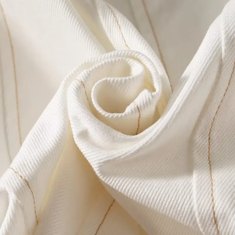 Maxdutti Minimalistischer, stilvoller und eleganter weißer Faltenrock für Damen, Jeansröcke, Falda, hohe Taille, A-Linie, Minirock für Damen