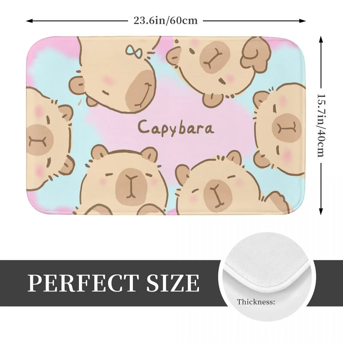 Capybara Cartoon Anti-slip Doormat Floor Mat Water oil proof Carpet Rug for Kitchen Entrance Home Balcony Footpad Mats